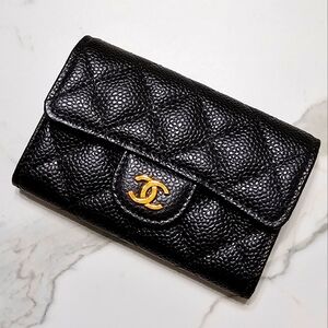 Chanel Classic Flap Timeless Card Holder Caviar Leather GHW